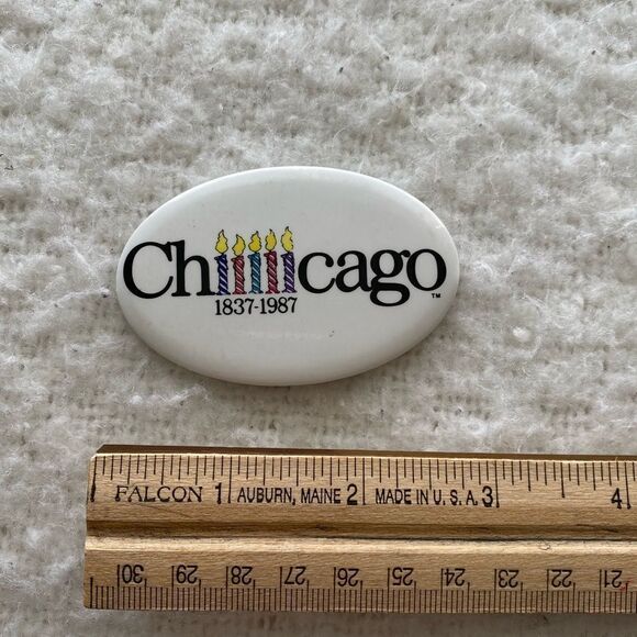 Vintage 80’s Chicago Anniversary Button Pin - Picture 5 of 6